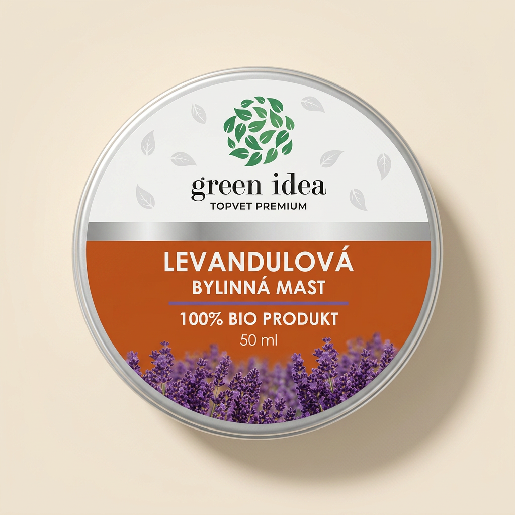 green idea Levanduľová bylinná mast 50 ml – hliníková dóza s levanduľou na štítku