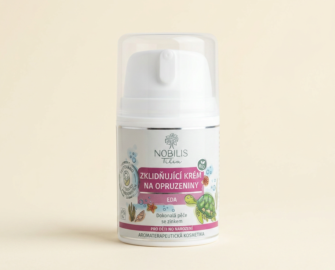 Nobilis Tilia Upokojujúci krém na opruzeniny Eda 50 ml – biela pumpička s korytnačkou na štítku
