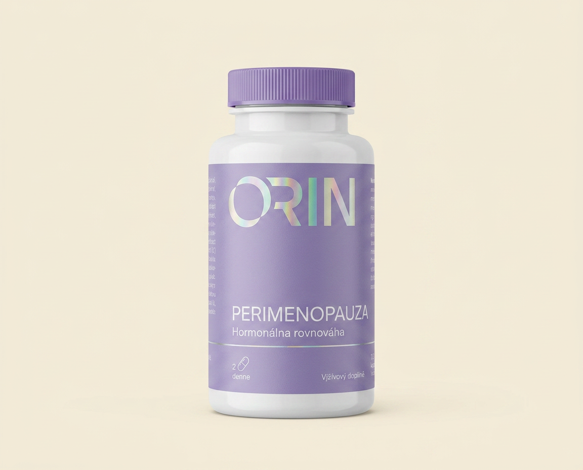 ORIN PERIMENOPAUZA – biela dóza s fialovou etiketou, výživový doplnok na hormonálnu rovnováhu